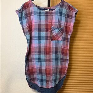 Anthropologie Akemi + Kin Plaid Tunic Top
